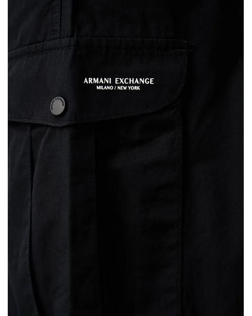 ARMANI EXCHANGE Black Elasticated-Waist Trousers for men