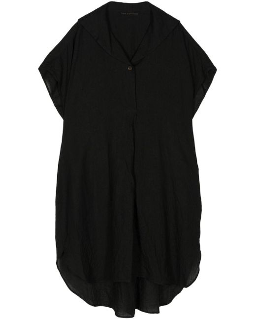 Robe-chemise courte en lin Forme D'expression en coloris Black