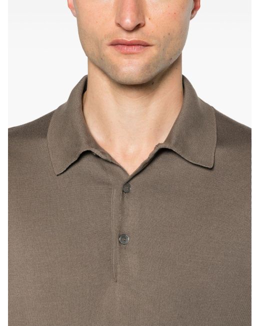 Zegna Poloshirt mit kurzen Ärmeln in Gray für Herren