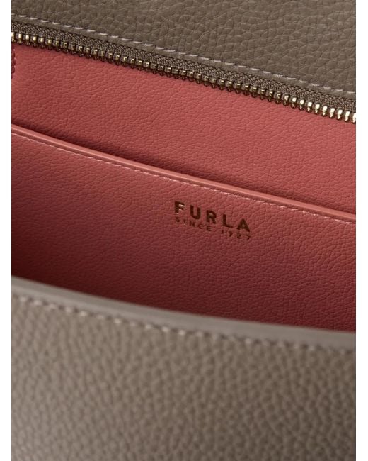 Furla Gray L Ava Leather Tote Bag