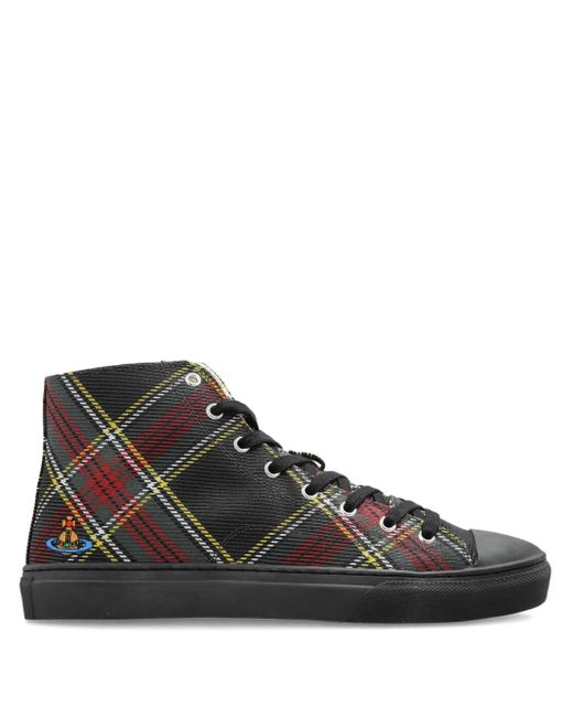 Vivienne Westwood Tartan High-Top Sneakers in Black for Men | Lyst UK