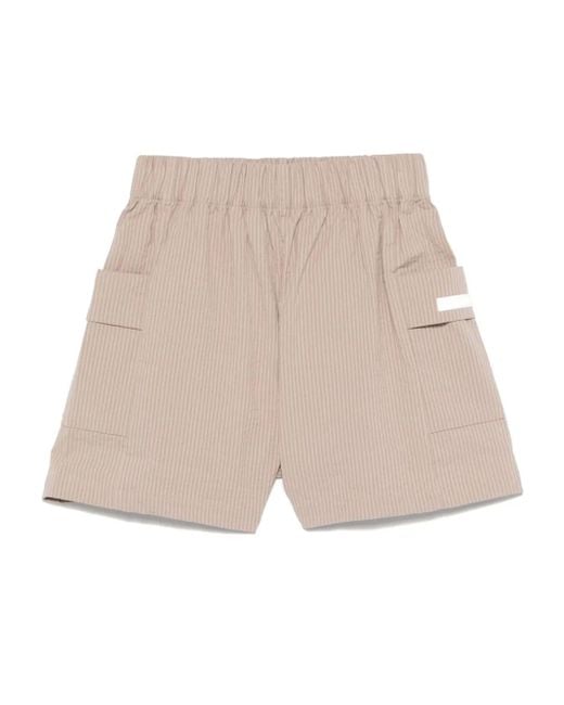 EA7 ストライプ ショートパンツ Natural