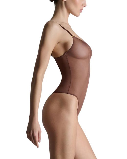Maison Close Brown Corps À Corps Mesh Bodysuit