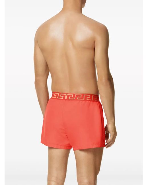 Short De Bain À Détail Greca Versace pour homme en coloris Red