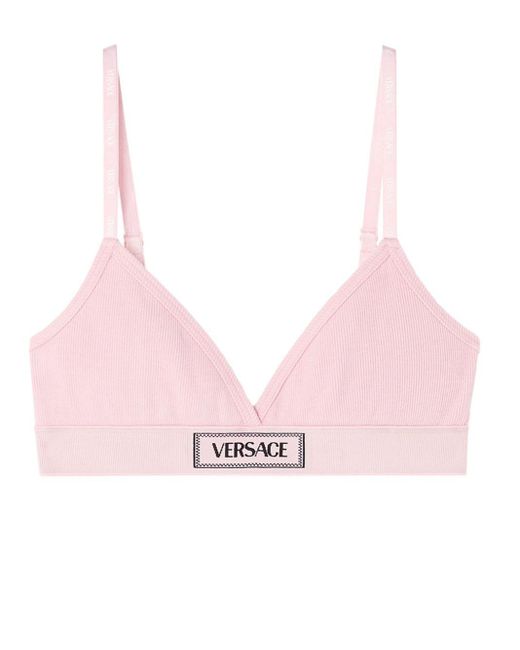 Bonnet à patch logo Versace en coloris Pink