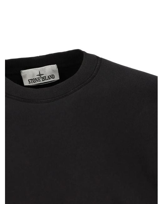Stone Island Black Sweatshirt With Appliqué for men