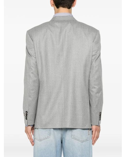 Canali Gray Notched-Lapel Single-Breasted Blazer for men