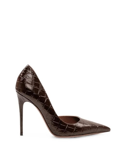 Paris Texas Brown Escarpins À Effet Peau De Crocodile