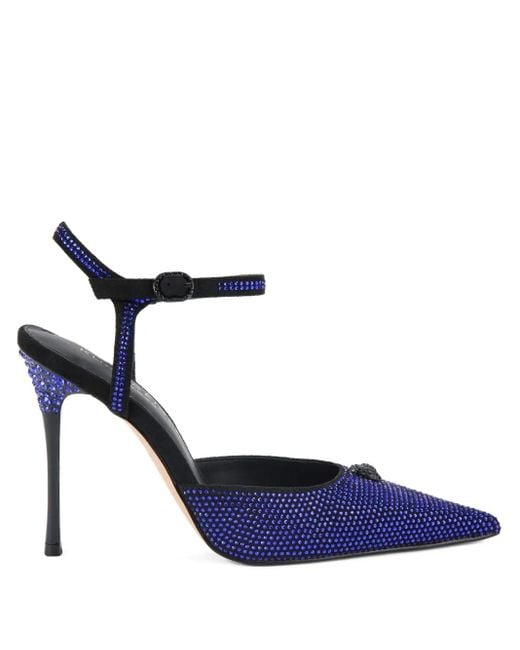 Kurt Geiger 105mm Eagle Crystal-embellished Ankle-strap Sandals Blue