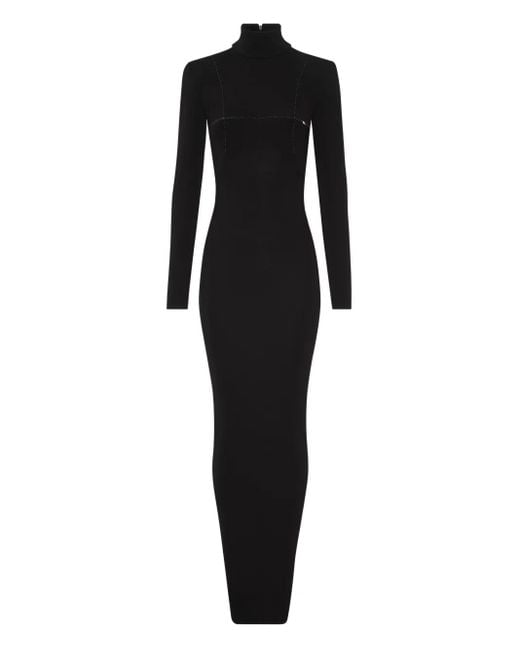 Jean Paul Gaultier Black Long-Sleeve Cut-Out Back Dress
