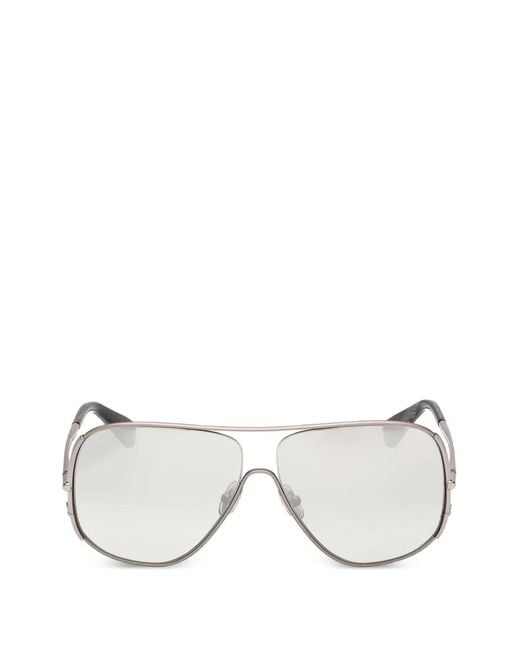Max Mara Eyewear White Pilot-Frame Sunglasses