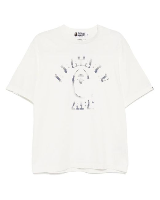 A Bathing Ape White Garment-Dye Spray-Print T-Shirt for men