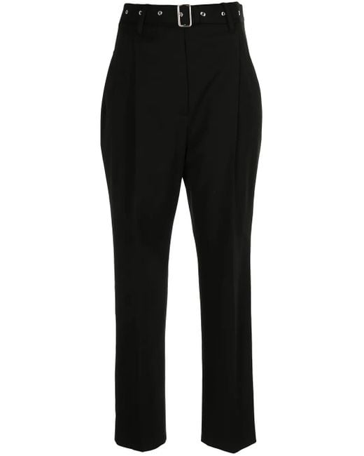 Proenza Schouler Black Cropped Suiting Carrot Leg Trousers