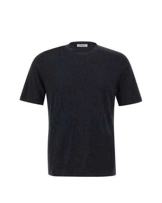 Kangra Black Crew-Neck Cotton T-Shirt for men