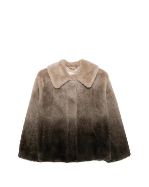 Manzoni 24 Brown Gradient-Effect Fur Jacket