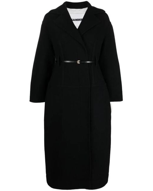 Jil Sander Black Long Wool Coat