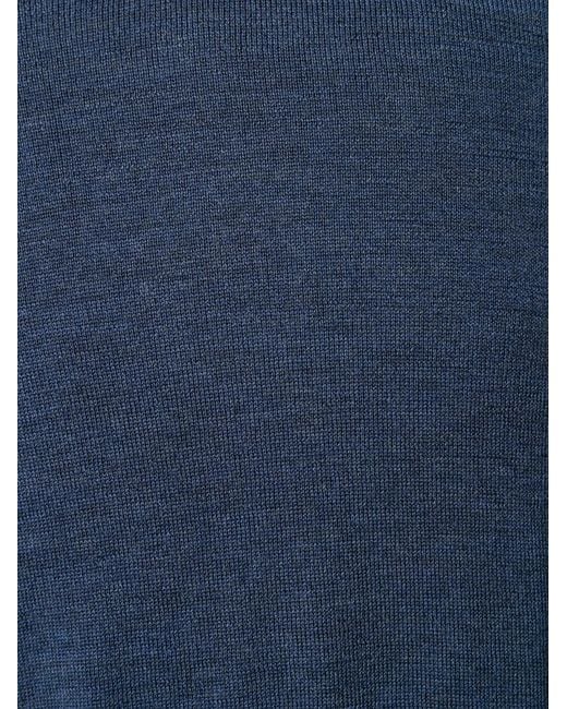 Barba Napoli Blue Crewneck Wool Jumper for men
