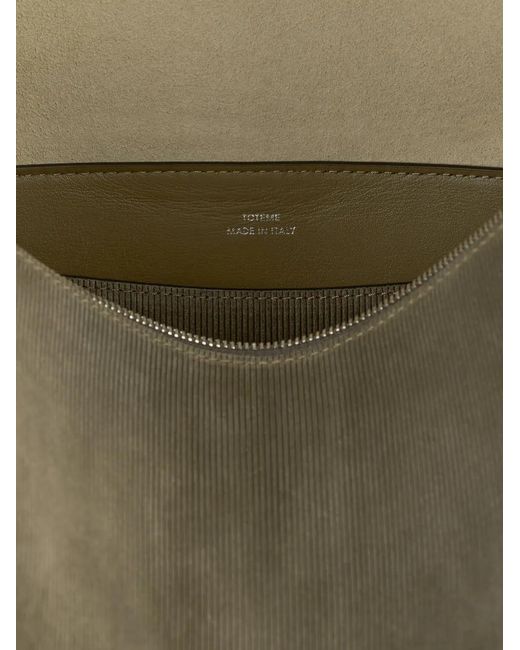 Totême  Gray Medium Bevel Shoulder Bag
