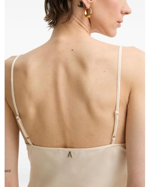Twinset White Lace-Trim Cowl-Neck Top