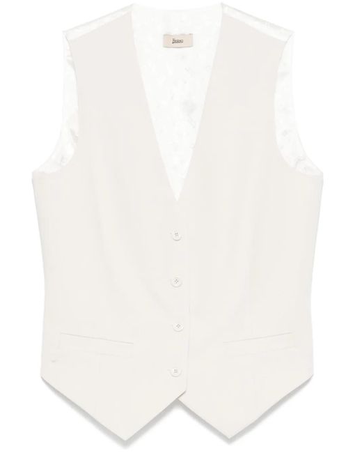Chaleco Con Logo En Jacquard Herno de color White