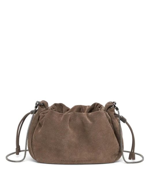 Brunello Cucinelli Brown Leather Shoulder Bag