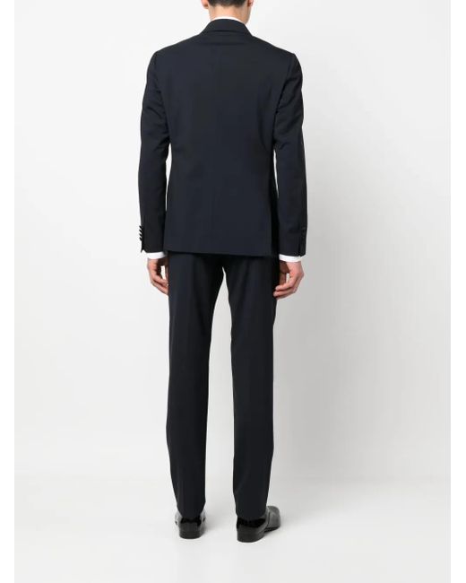 Lardini Blue Double-Breasted Wool Suit for men