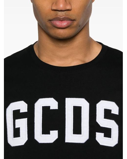 Gcds Black Logo T-Shirt for men
