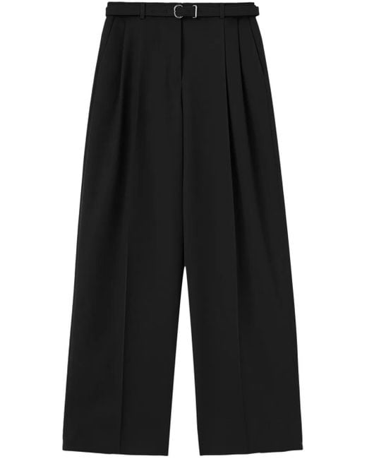Jil Sander Black Long Relaxed Wide Leg Pleated Pant Clothing