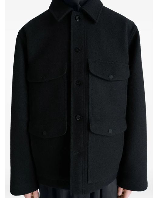 Lemaire Black Surchemise À Poches Plaquées for men