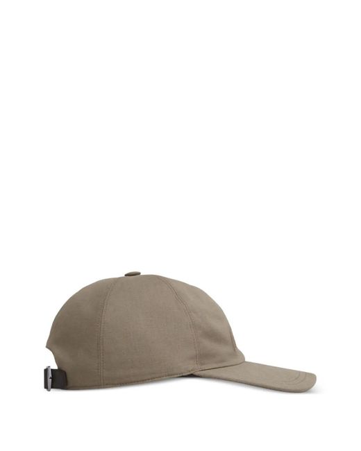 Brioni Brown Embroidered Baseball Cap for men