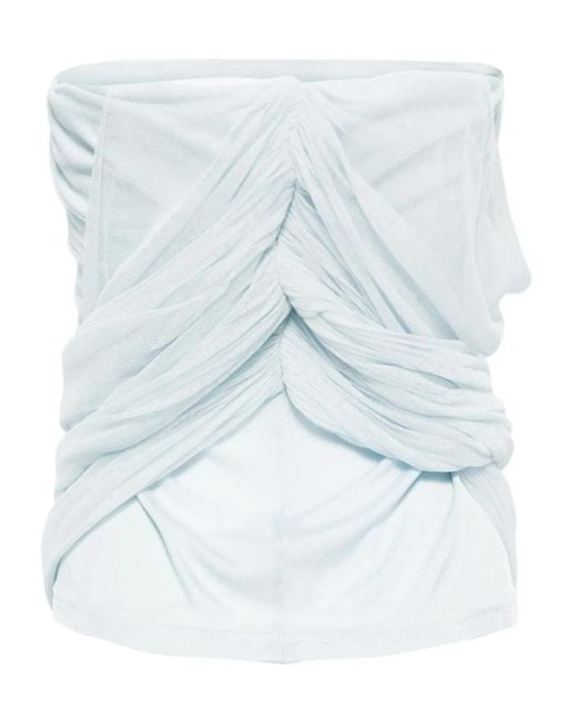 Christopher Esber White Draped Strapless Top