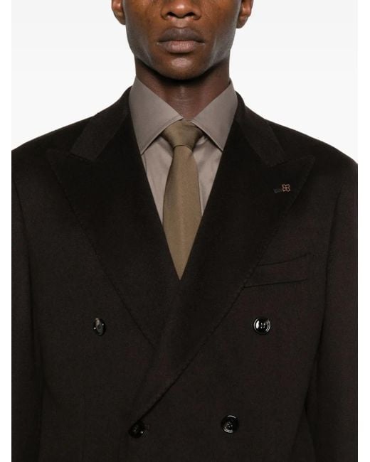 Tagliatore Black Double-Breasted Jacket for men