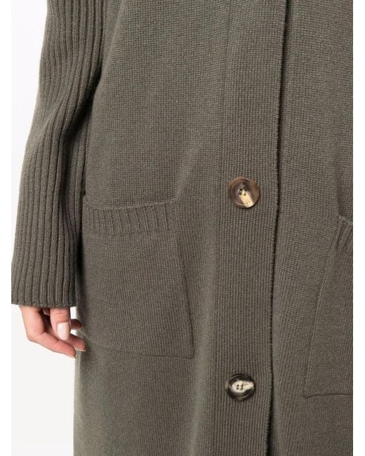 Lorena Antoniazzi Gray Ribbed-Sleeve Cashmere Cardi-Coat