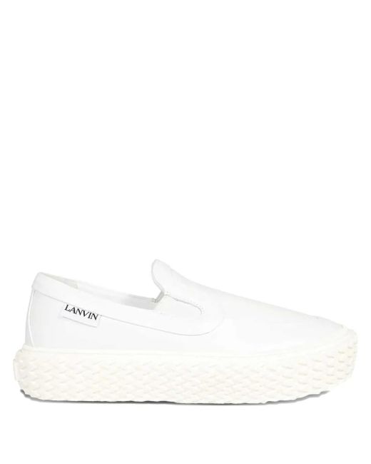 Lanvin White Round-Toe Sneakers