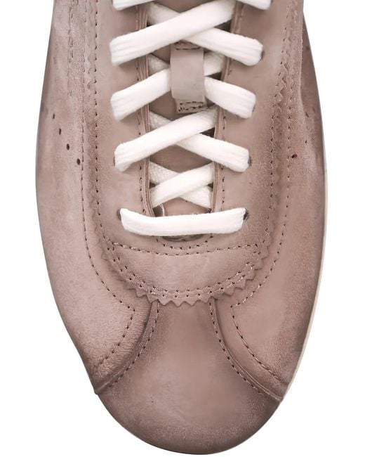 Santoni Pink Yorker Suede Lace-Up Sneakers