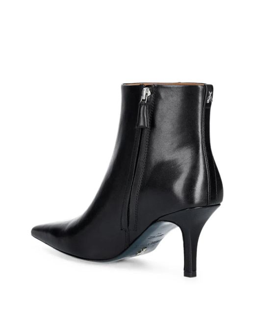 Patrizia Pepe Black Pointed-Toe Leather Ankle Boots