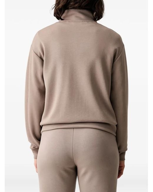 EA7 Brown Logo-Plaque Zip-Up Track Jacket