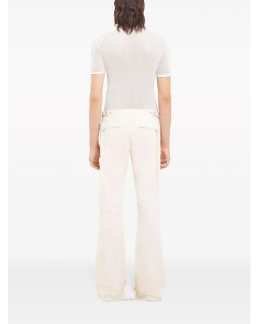 Courreges Natural Racer Flared Cotton Trousers for men