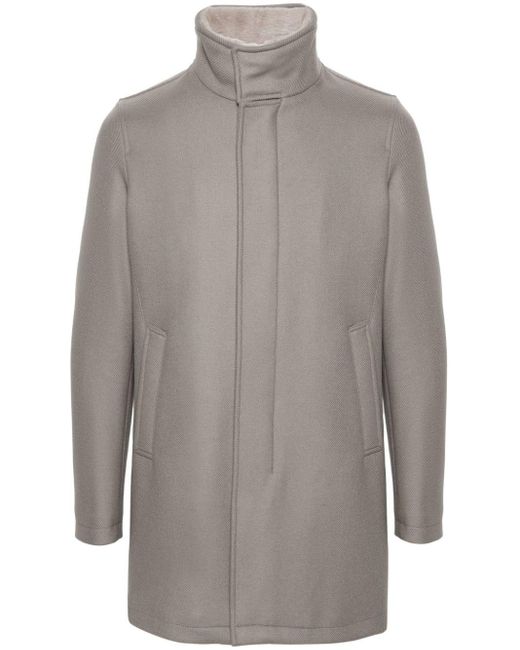Herno Gray High-neck Twill Padded Coat for men