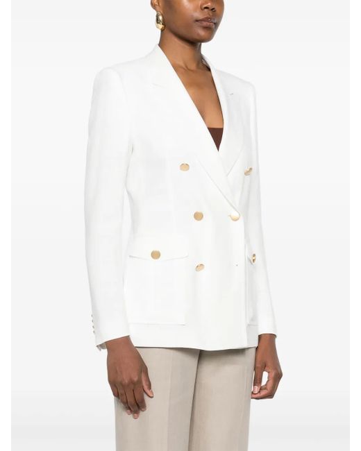 Tagliatore White Double-Breasted Blazer
