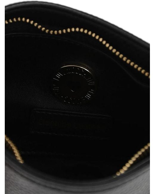 Moschino Black Graffiti-Print Textured-Leather Cross Body Bag