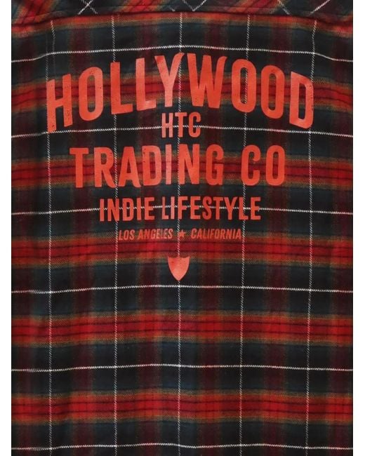 HTC Red Logo-Print Check-Pattern Shirt for men
