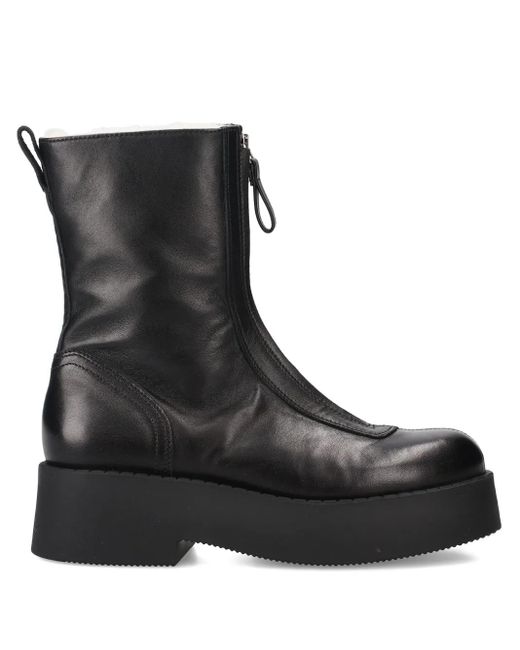 Premiata Black Zip Platform Boots