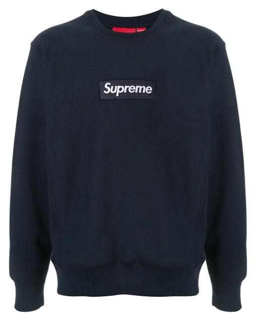 Supreme Blue Box Logo Crew-Neck Sweatshirt for men