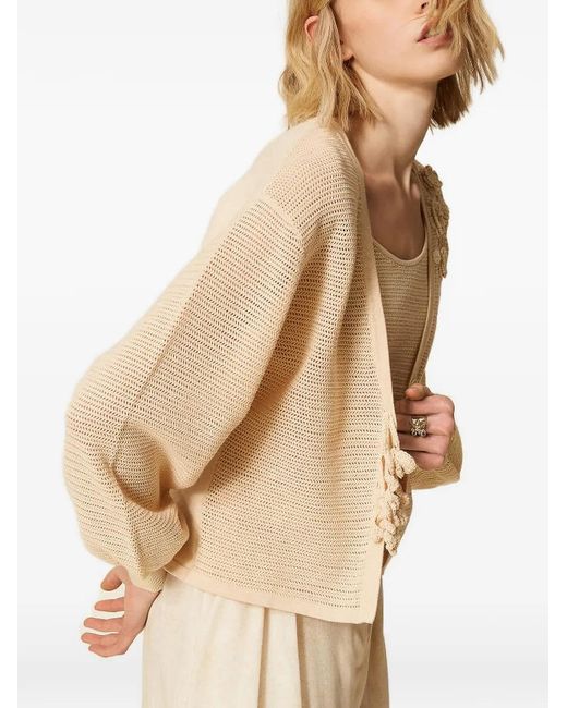 Twinset Natural Mesh Stitch Cardigan And Top