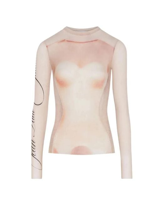 Jean Paul Gaultier Pink Silhouette-Print T-Shirt