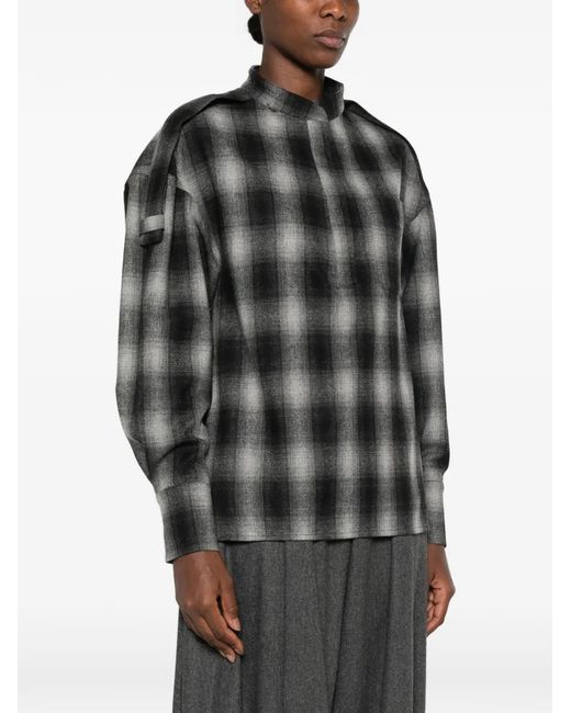 IRO Black Natte Checked Top