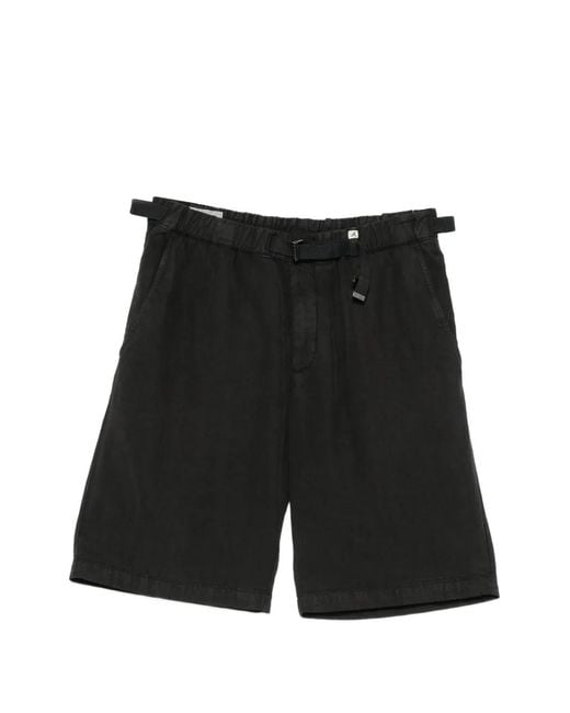Myths Black Belted Straight-Leg Shorts for men