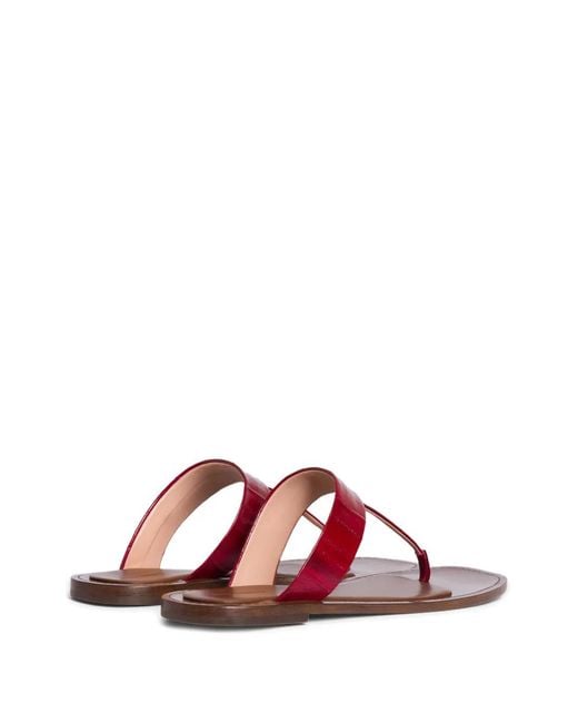 Alberta Ferretti Red Toe-Strap Sandals