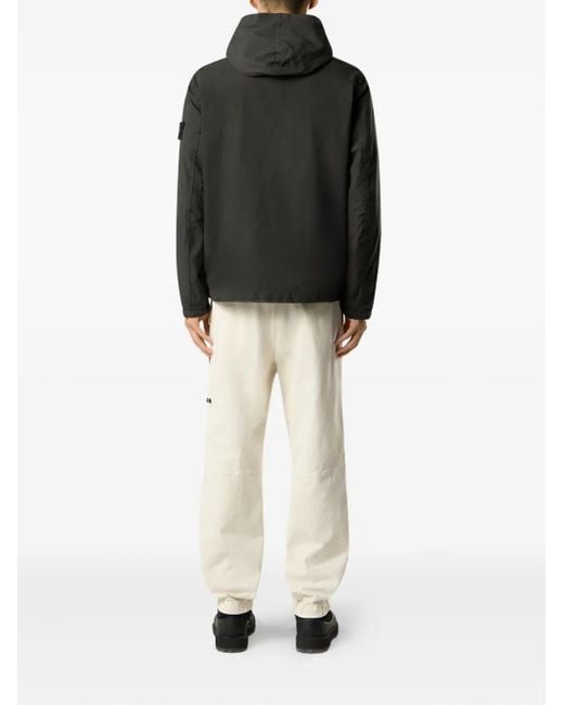 Stone Island Black Hooded Patch-Pocket Jacket for men